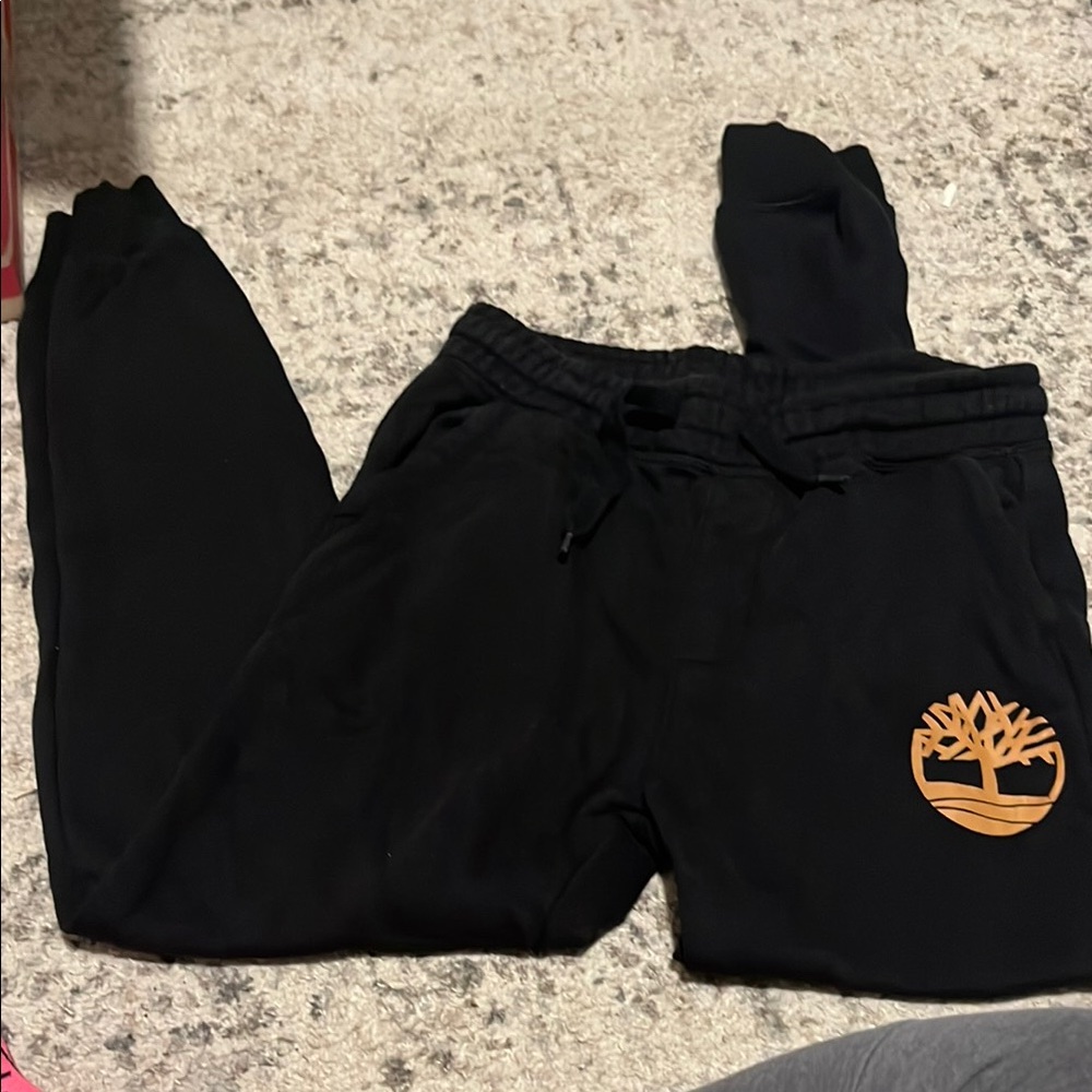 Timberland Black and Orange Joggers with Logo